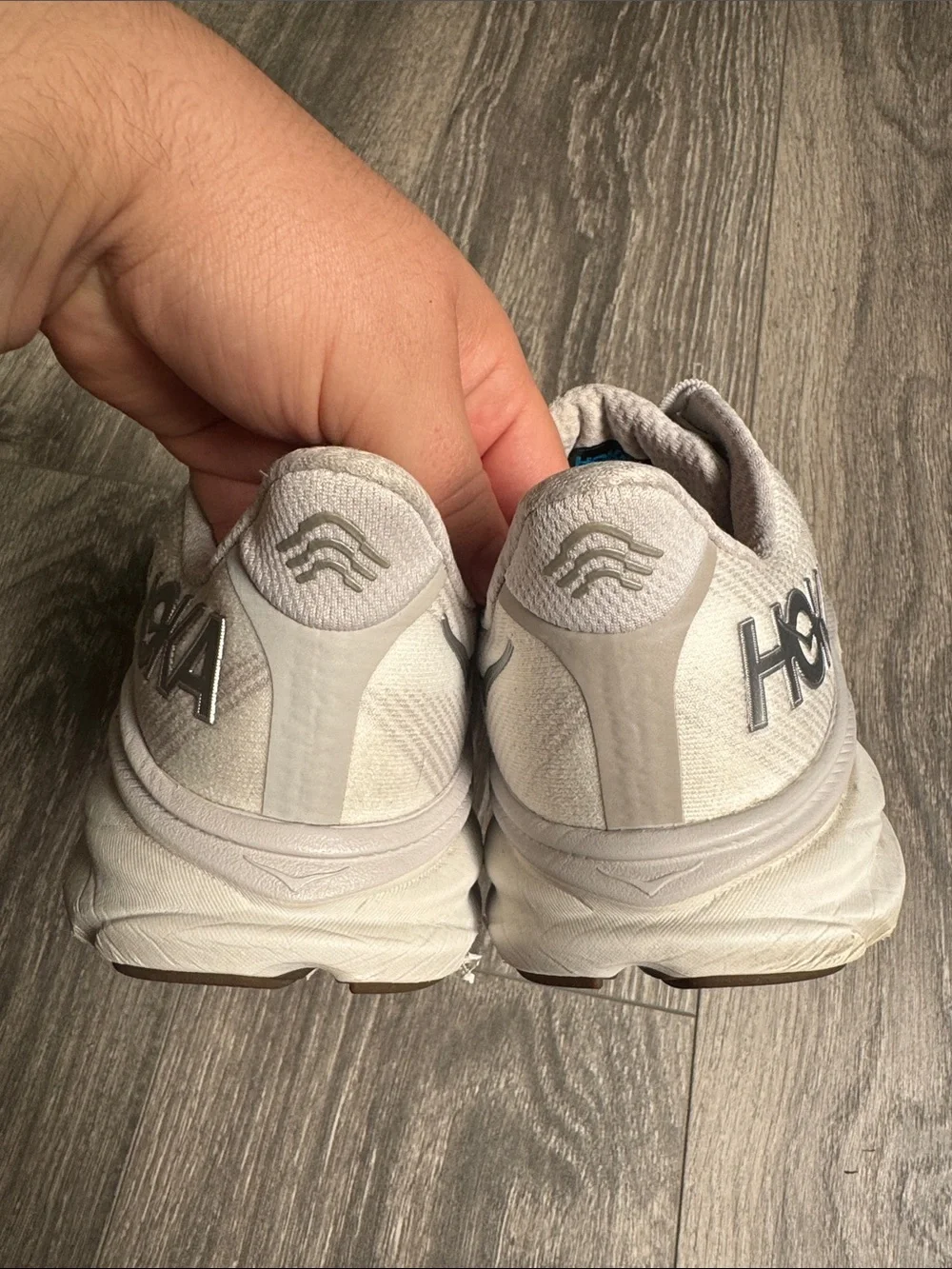 Hoka Clifton 9 White Athletic Running Shoes